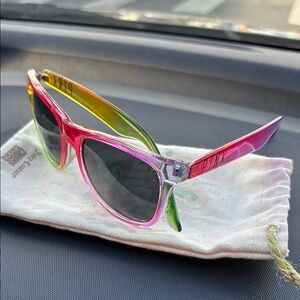 PINK Victoria's Secret Pink and Yellow Sunglasses with Bold Design